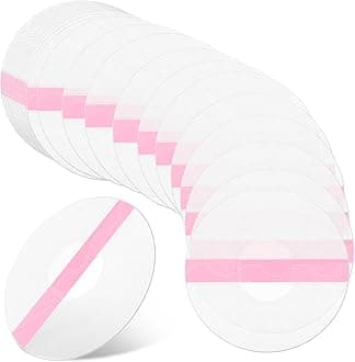 50 Pack Sensor Covers, Compatible With Freestyle Libre 1/2/3, Waterproof Adhesive Pink CGM Patches Transparent Breathable Glucose Monitor Protector On The Center Long Lasting Without Hole For Swimming