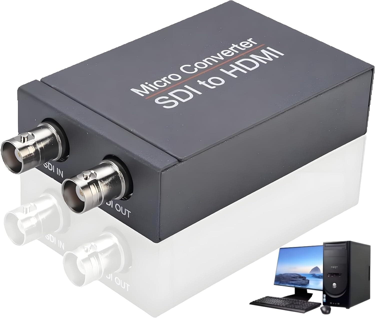 Queen.Y SDI to HDMI Converter 3G- SDI HD- SDI to HDMI Adapter(with Power Supply) 1080P Fast Signal Transmission Display SDI in HDMI Out SDI Loopout