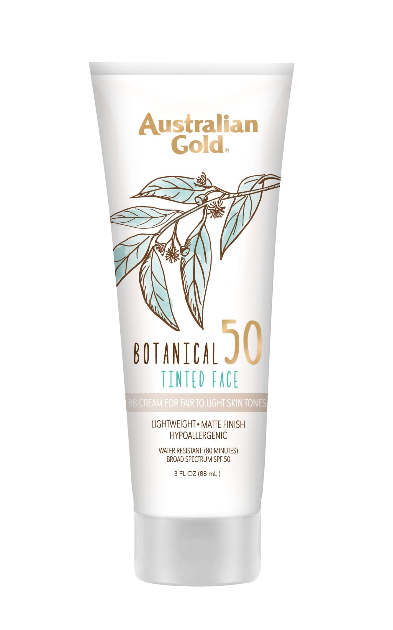 NEW Australian Gold Botanical Sunscreen Tinted Face BB Cream SPF 50, 3 Ounce | Fair-Light | Broad Spectrum | Water Resistant | Vegan | Antioxidant Rich | Same formula as Original Botanical SPF 50 Tinted Face Lotion: B01M8G39OW