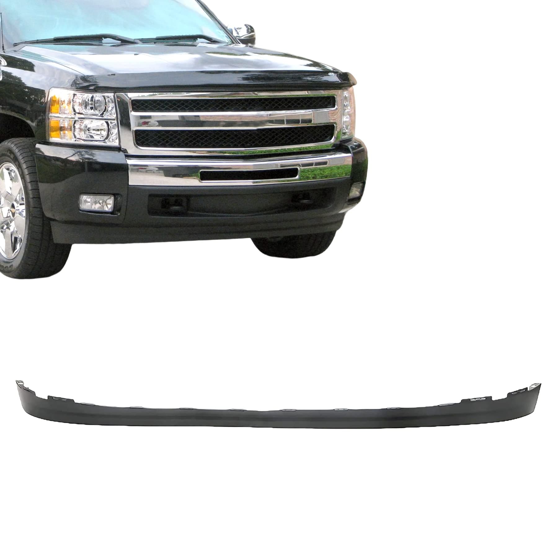 Replacement Parts Front Bumper Cover Apron Lower Valance Air Dam Deflector Compatible with Chevrolet Silverado 1500 Pickup Truck 2007-2013