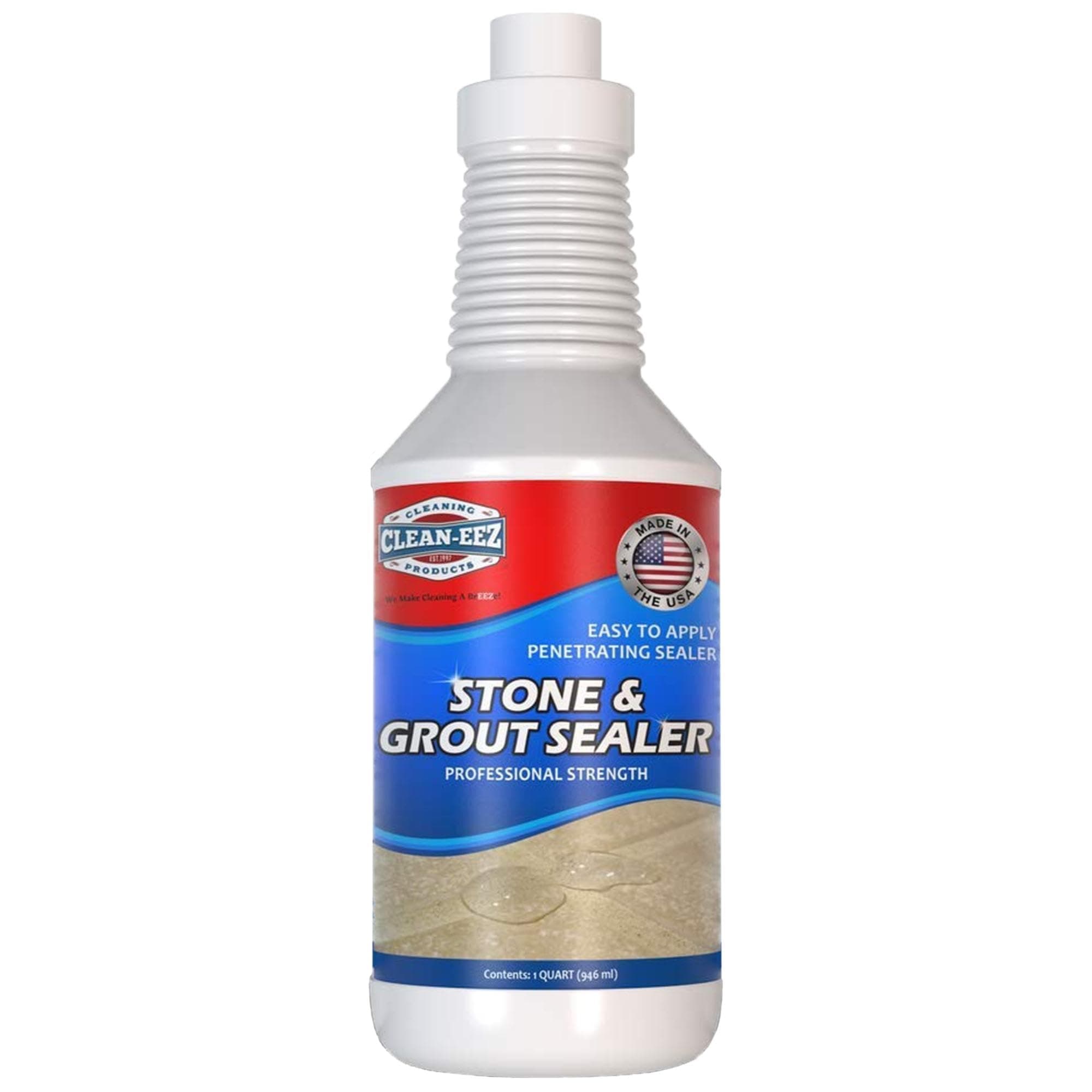 Clean-eez Cleaning Products Grout Sealer - Protect Your Floors and Showers from Stains - Natural Stone Safe - Water and Oil Shield - Large 32 oz Bottle