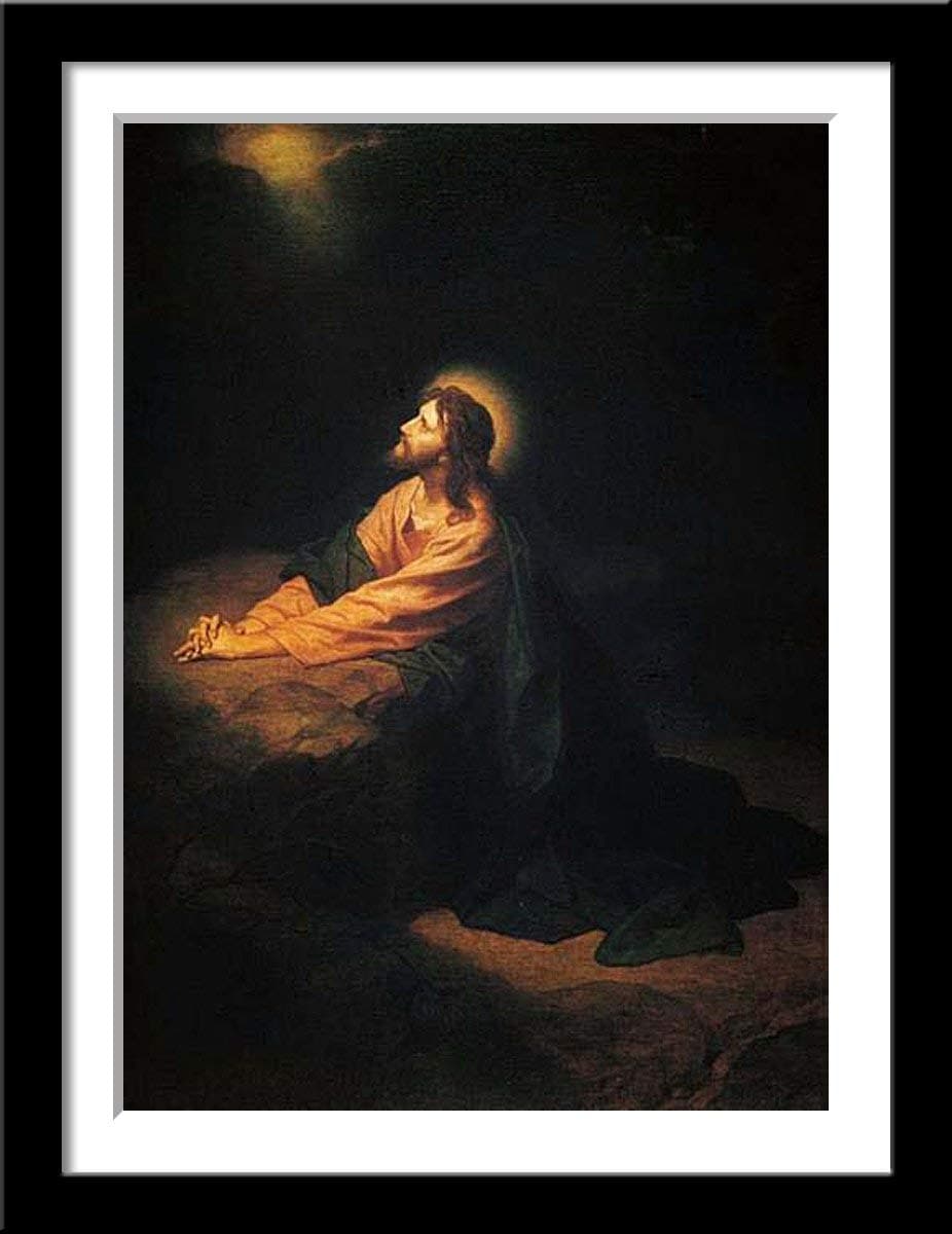 Tallenge - Heinrich Hofmann - Christ In Gethsemane - Smal Framed Poster(Paper,12 x 17 inches, MultiColour)
