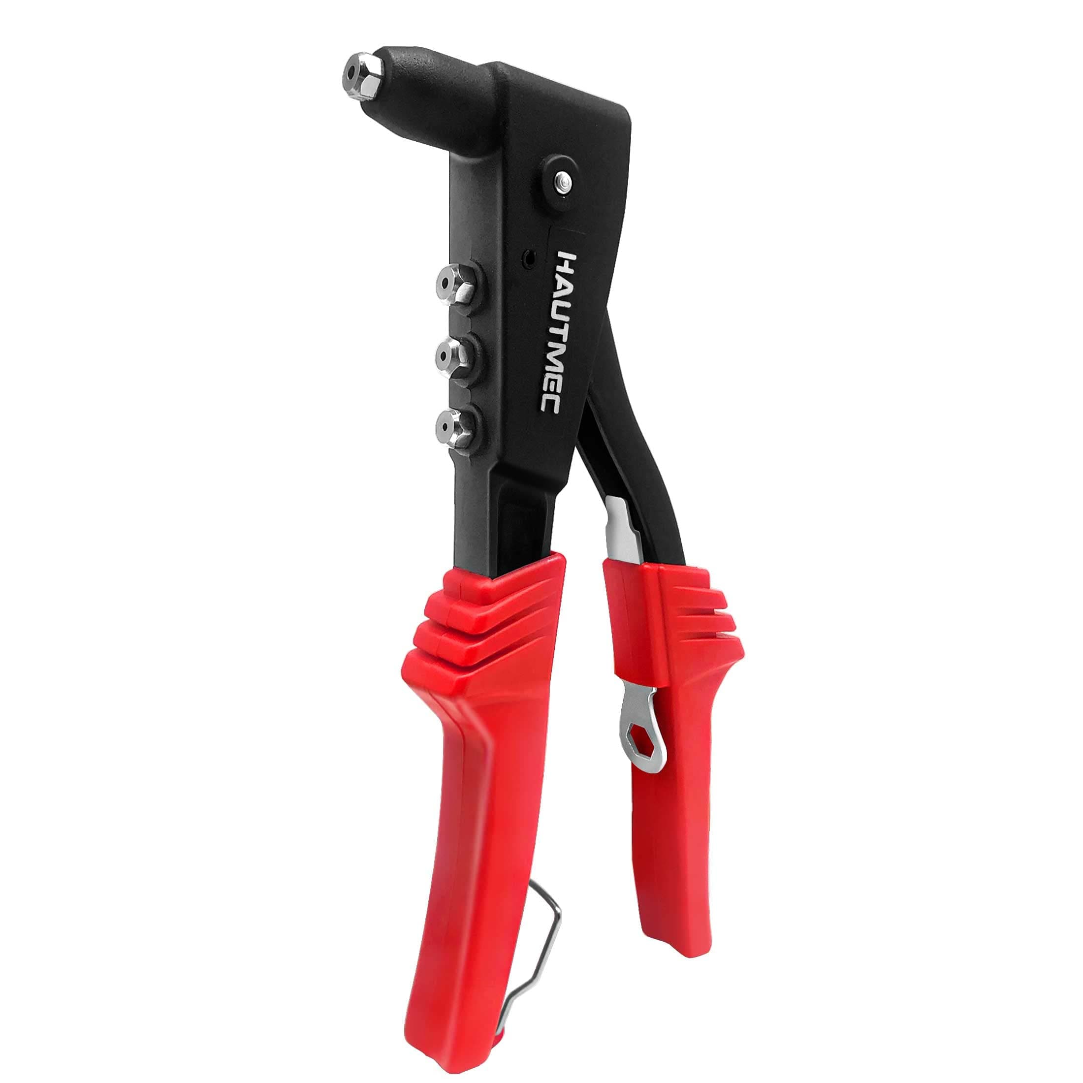 Pop Rivet Gun with 4 Interchangeable Rivet Heads and Portable Wrench, Heavy Duty Durable Hand Riveter for Metal, HT0125-HR