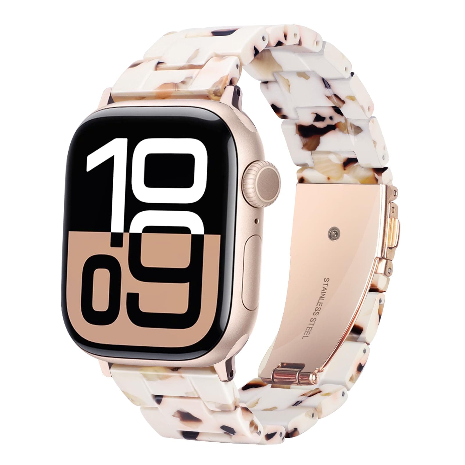 HOPO Compatible With Apple Watch Band 38mm 40mm 41mm 42mm 44mm 45mm 46mm 49mm,Resin Watch Strap Bracelet Wristband Fashion Lightweight Replacement For iWatch Bands Series 11 Ultra 10 9 8 7 6 5 4 3 2 1 SE for Women Men