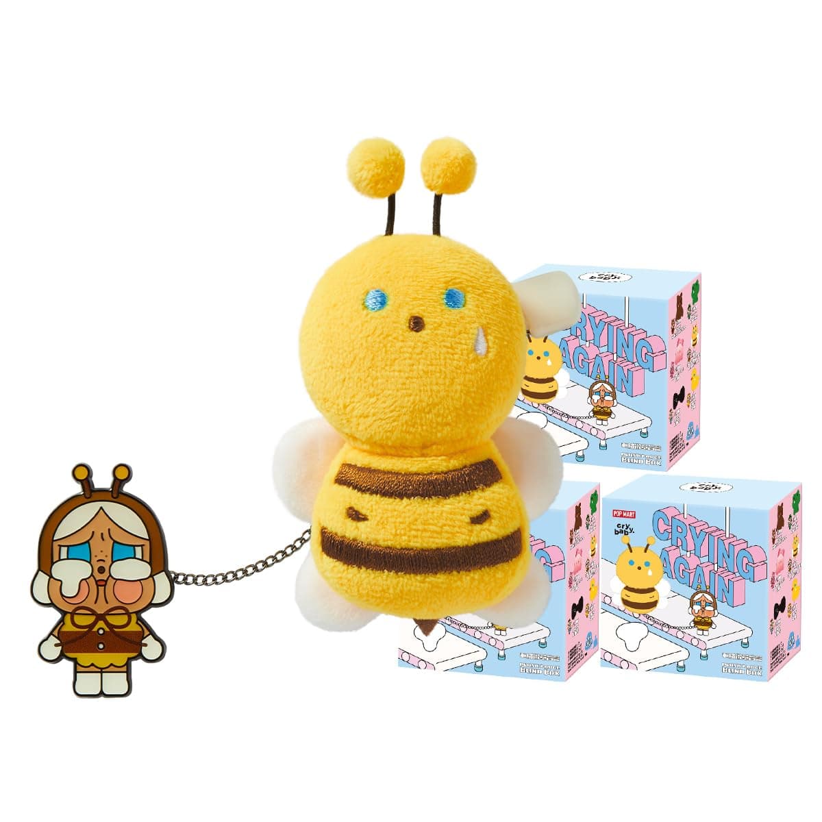 POP MART Crybaby Crying Again Series Plush Badge 3 Box Random Figure Anime Action Figure Collector Art Toy Figure Gift 2pcs