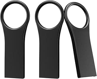 Aiibe 64GB Flash Drive 3 Pack 64GB USB Flash Drives Thumb Drive 64GB USB 2.0 Memory Stick Waterproof Zip Drive Metal USB Drive with Keychain, Black
