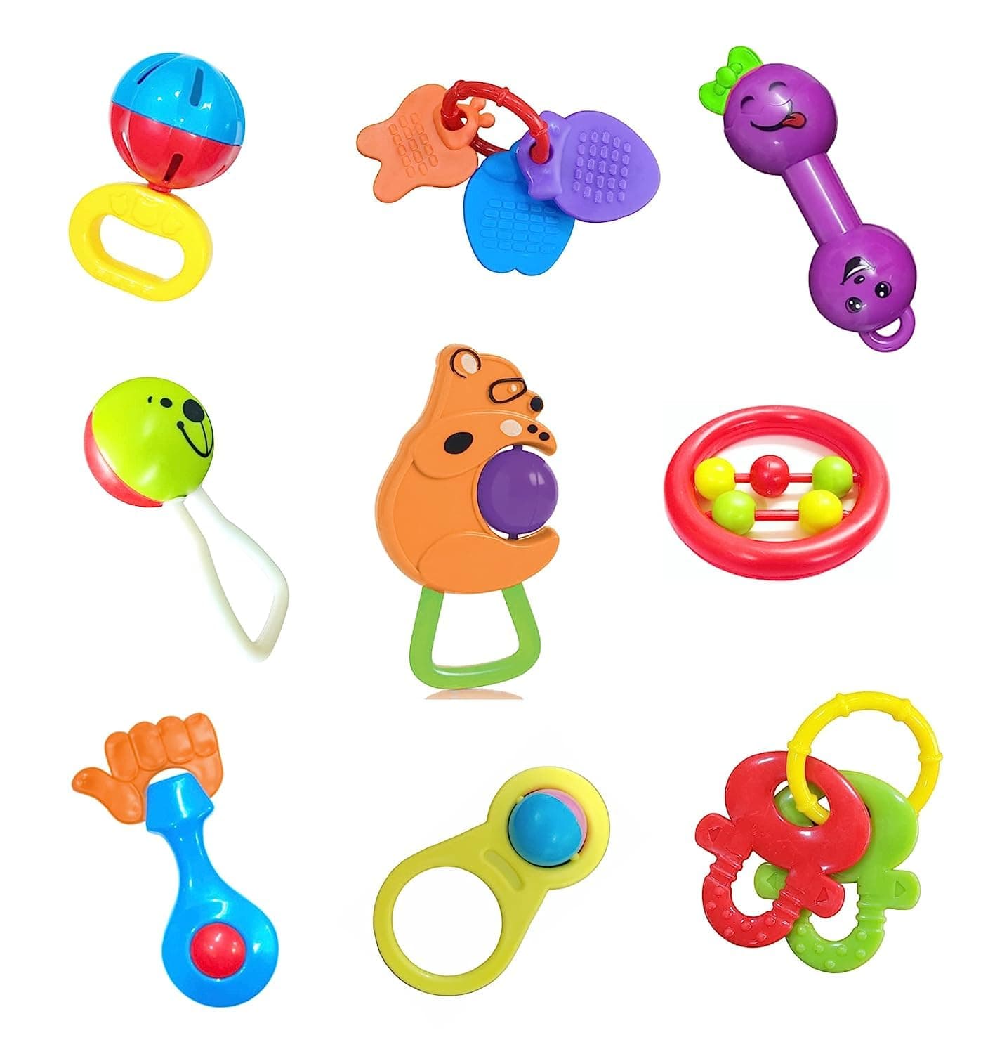 Babify BPA-Free Non Toxic Toddler Baby Rattles 9-Piece Rattle Set-2