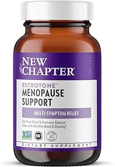 New Chapter Menopause Supplement - Estrotone Herbal Hormone Balance for Women in Perimenopause, with Black Cohosh for Hot Flash Relief & to Reduce Night Sweats + Vitex, No Added Hormones - 60 ct