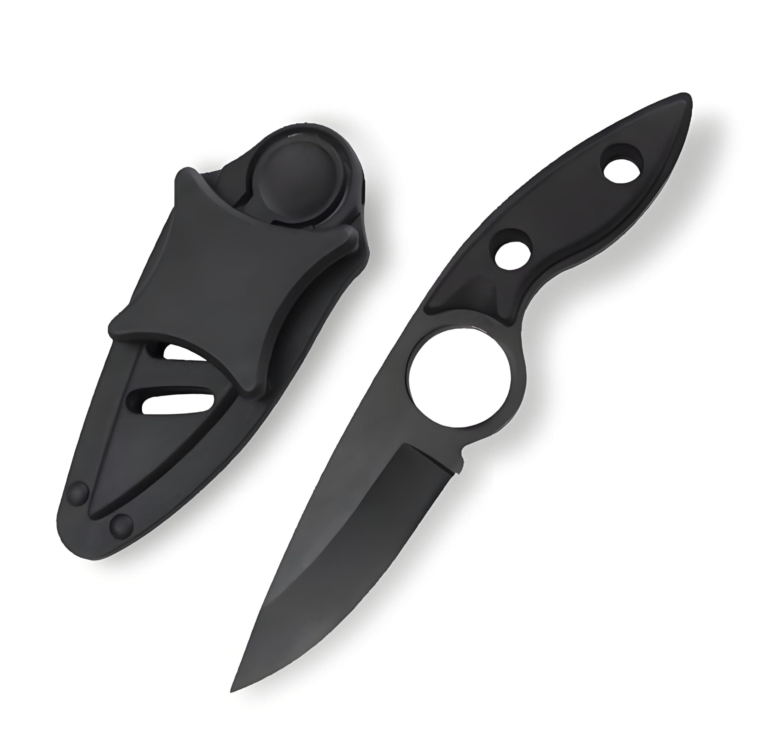 Small Fixed Blade Knife, 6.69 Inch Tactical Mini Hunting Knife with Sturdy Sheath - Full Tang EDC Outdoor Camping Knife, Gifts for The Men (Black)