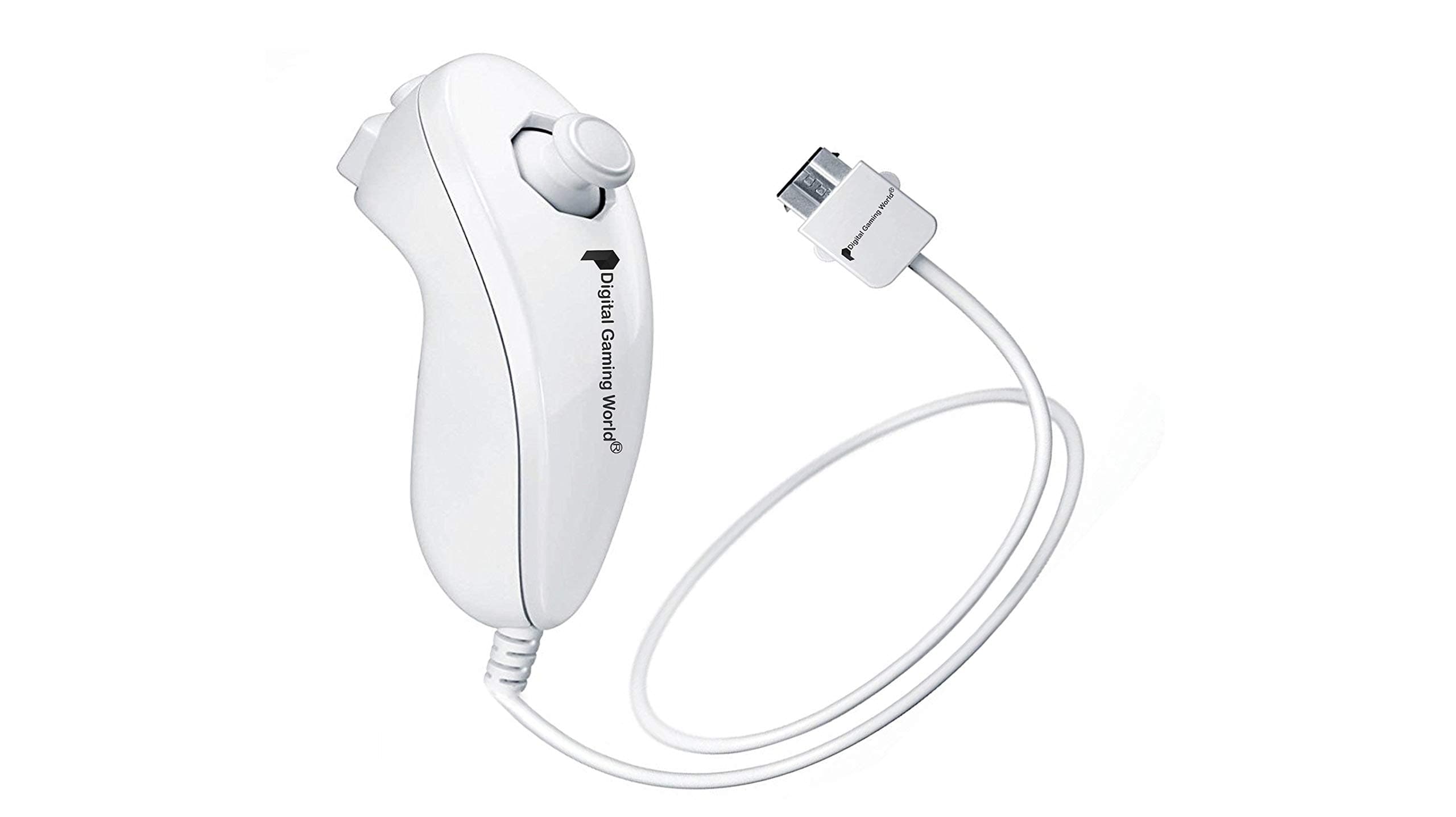 Digital Gaming World® Nunchuck for Wii and Wii U Remote (White color)*New Stock*