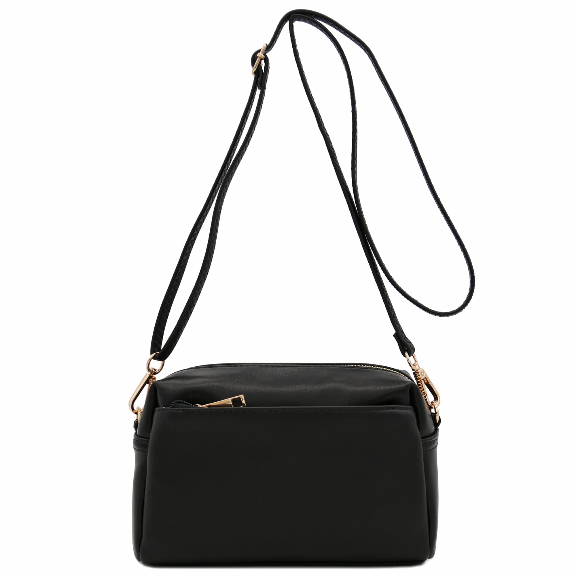 Triple Zip Small Crossbody Bag