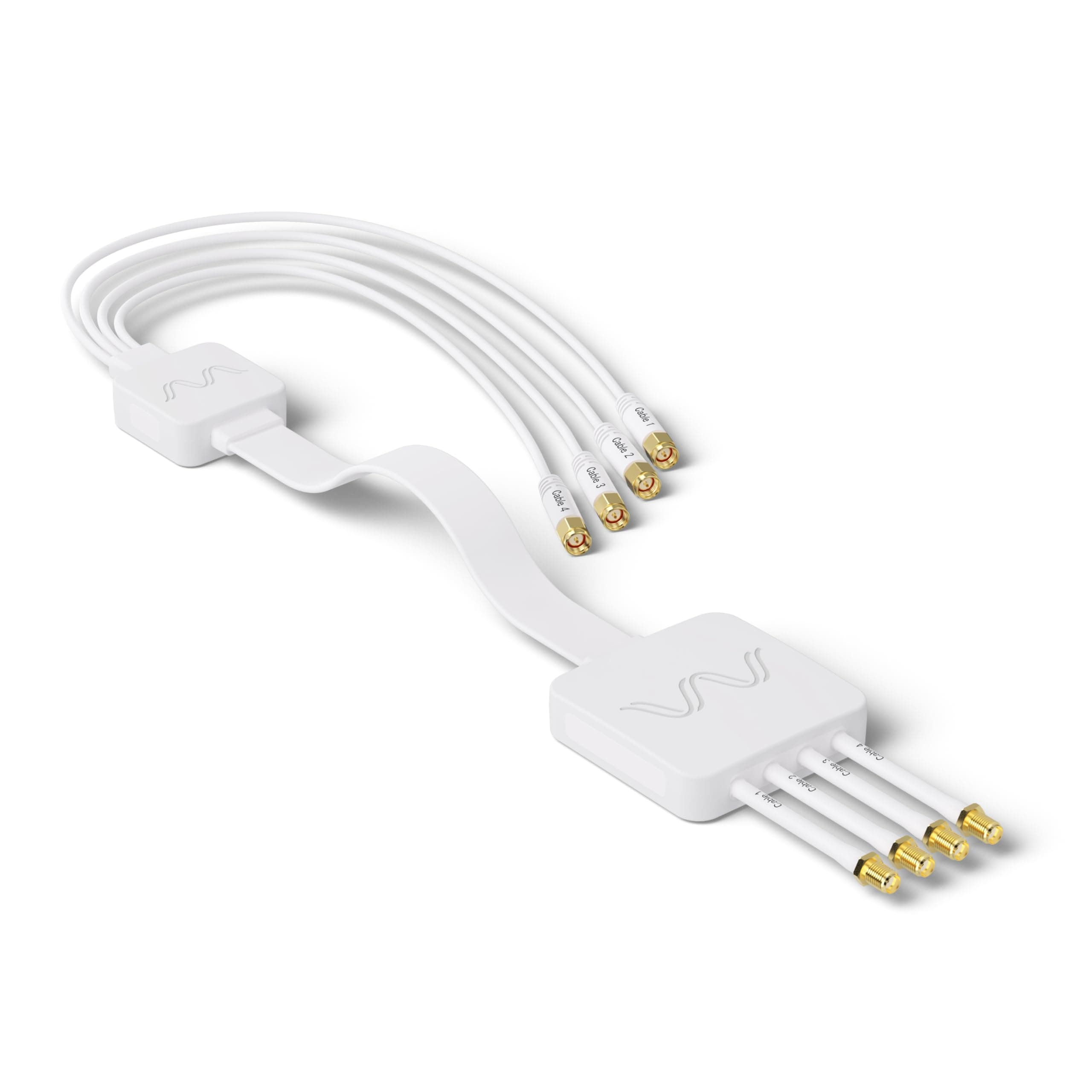 [v2] Window Entry Cable: Low-Loss, Ultra Flat-Ribbon 4-in-1 Passthrough Cable | SMA Male to SMA Female | for Windows and Doors