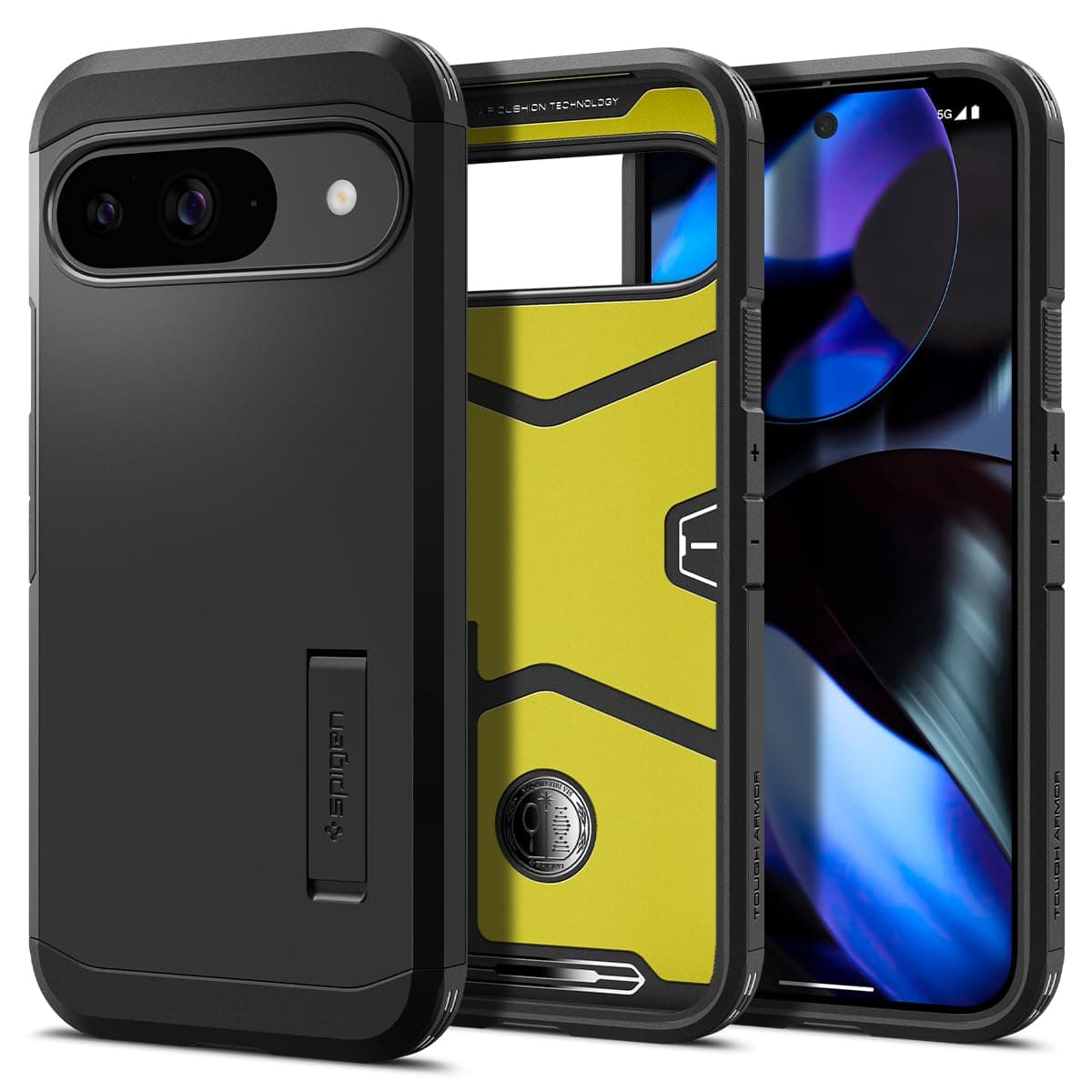 Tough Armor for Google Pixel 9 Pro Case, Pixel 9 Back Cover (2024) - TPU+Poly Carbonate|Black