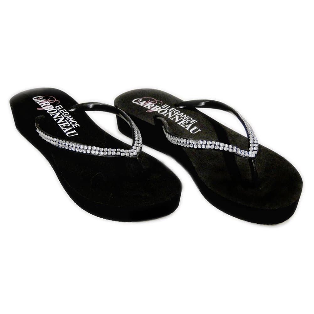 Elegance by Carbonneau Sunshine Women's Low Heel Flip Flop Black Foam Rubber Sandal - 7 M US
