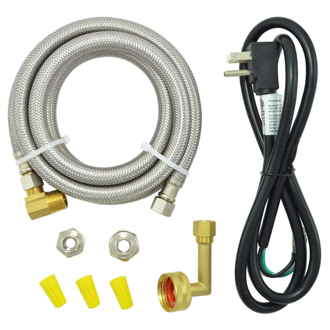 Universal Dishwasher Installation Kit,6 Ft Stainless Steel Dishwasher Hose,Burst Proof Water Supply Line with 3/8" Compression Connections