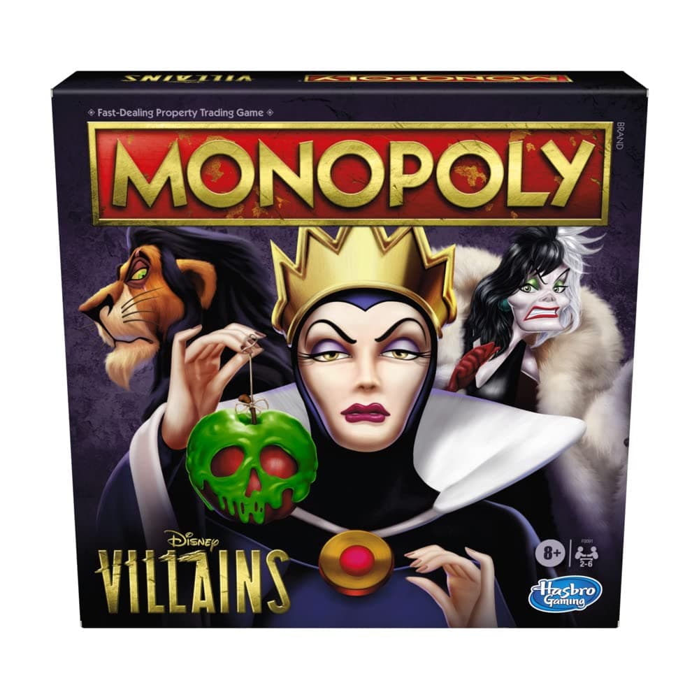Monopoly: Disney Villains Edition Board Game for Ages 8 and Up Multicolor F0091