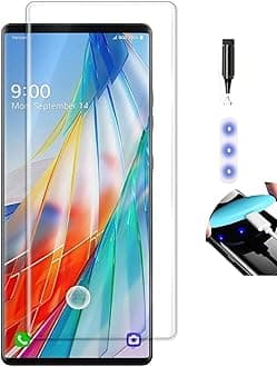 NISHTECH Advanced HD+ Curved UV Tempered Glass Full Screen Protector Designed for LG Wing 5G || Full Screen Coverage with Easy Installation Kit (Anti-Scratch)