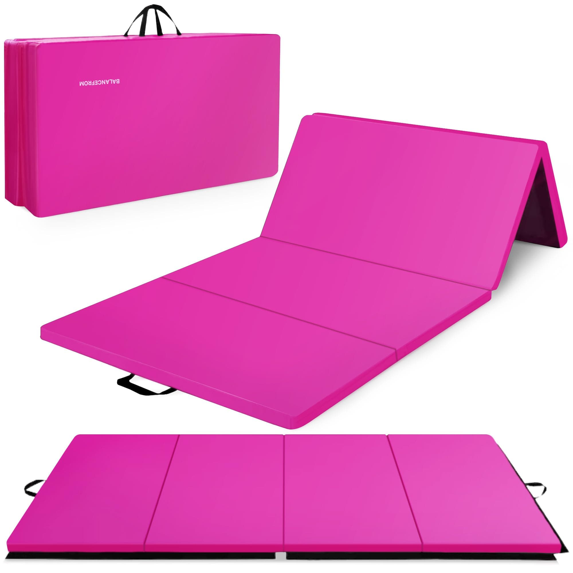 """BalanceFrom All Purpose 2-Inch Extra Thick High Density Anti Tear Gymnastics Gym Folding Exercise Aerobics Mats, Multiple Sizes, Multiple Colors"""
