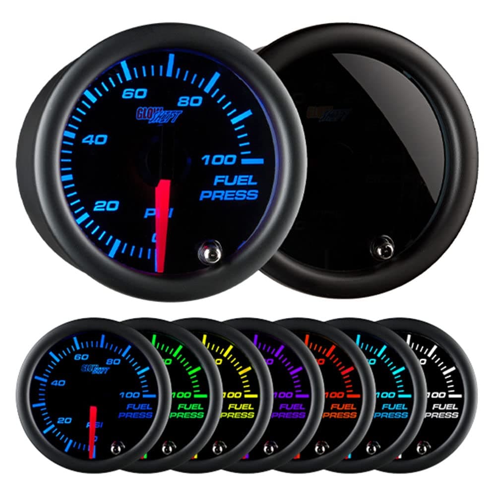 Tinted 7 Color 100 PSI Fuel Pressure Gauge