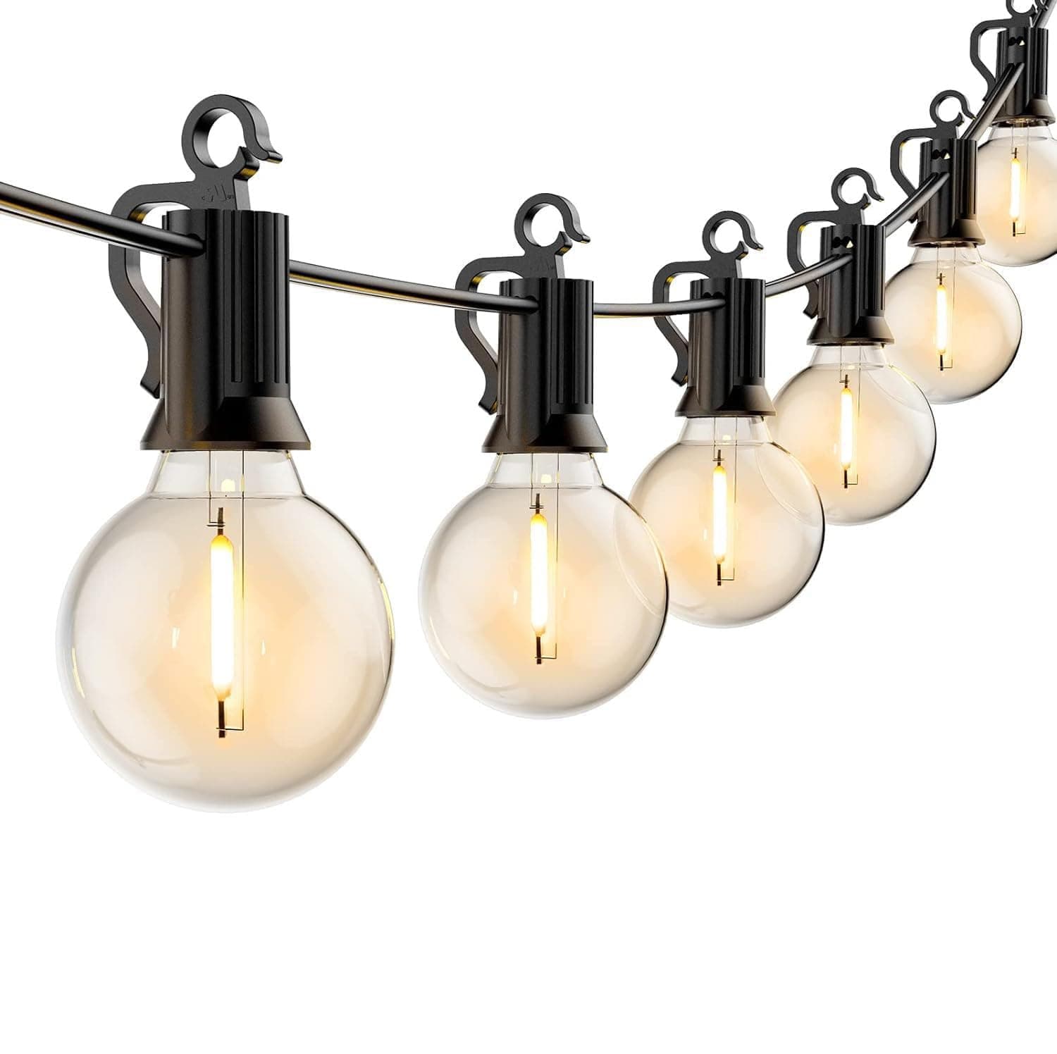 Brightown Outdoor String Lights - Globe Patio Lights 30 Ft with 15 G40 Shatterproof Bulbs, Waterproof Connectable Commercial Outdoor Lights for Backyard, Bistro, Porch, Cafe, Deck