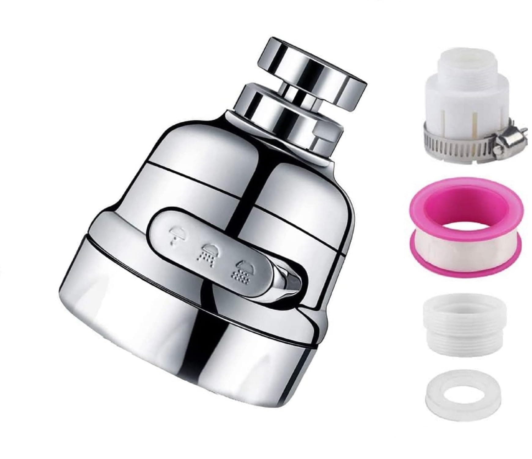 Tap Extender for Kitchen Sink | 3 Modes Movable 360° Rotatable Splash Filter Faucet | Up to 30% Water Saving | Flexible Tap Aerator | Kitchen & Bathroom Tap Extension Kitchen Accessories Items