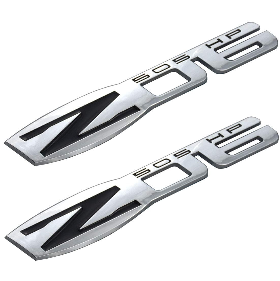 2x Z06 Fender Emblem Replacement For Chevrolet Corvette C5 (Chrome/Black)