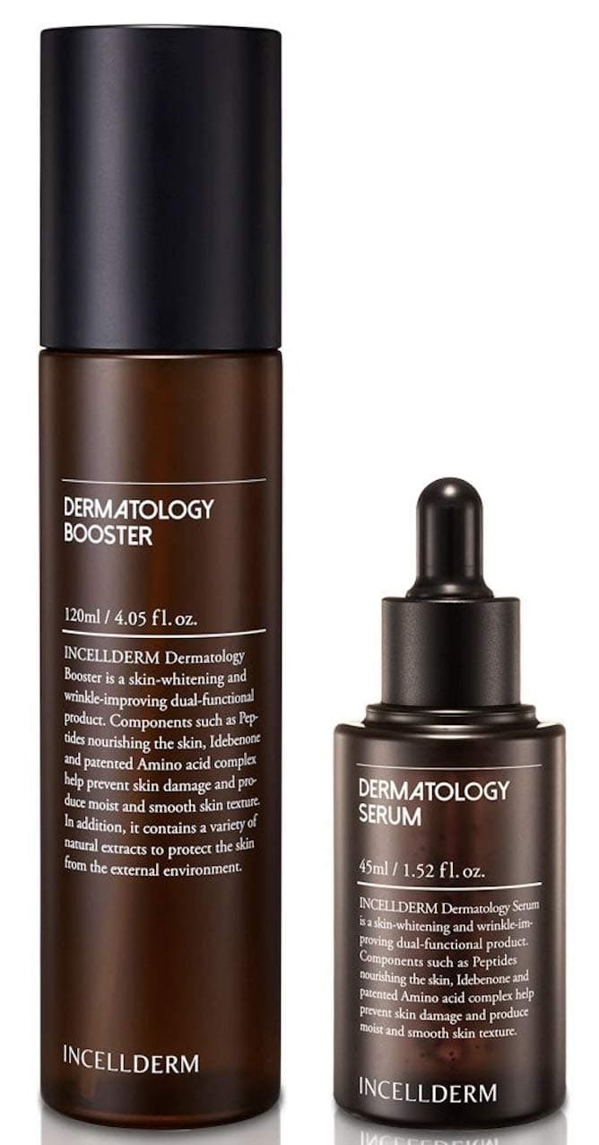 INCELLDERM Dermatology First Package - Dermatology Booster 120ml / 4.05 fl. oz. and Dermatology Serum 45ml / 1.52 fl. oz.