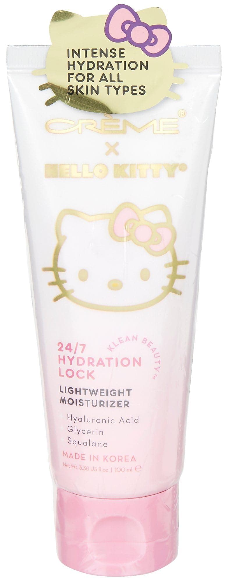 x Sanrio Hello Kitty 24/7 Hydration Lock Lightweight Moisturizer from Klean Beauty™ line: Ultimate Hydration, Non-Greasy, Clean & Safe Skincare with Hyaluronic Acid, Glycerin, Squalane