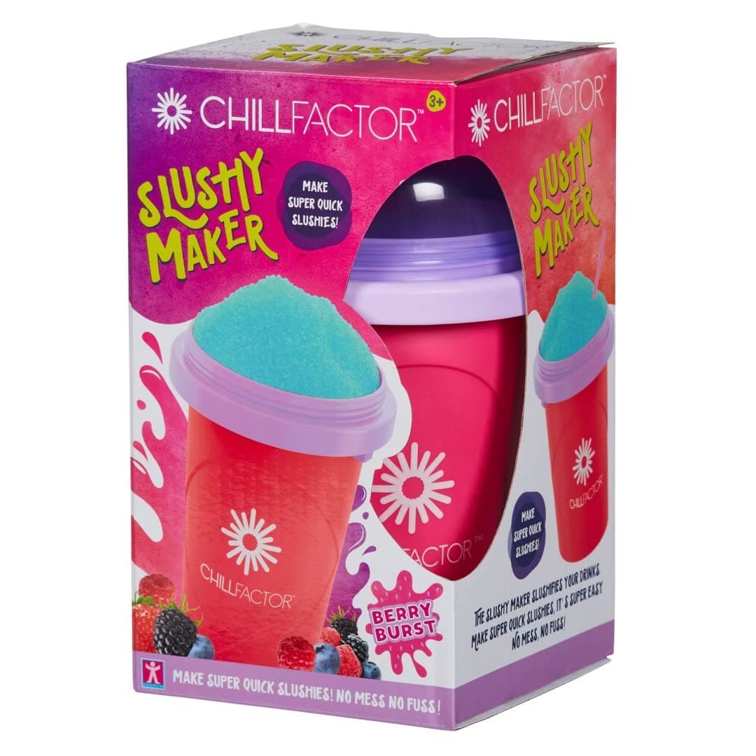 Chill Factor 07953 Berry Burst-Reusable, homemade Squeeze cup slushy maker Kitchen toys, Red
