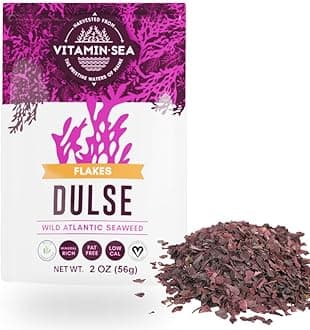 Dulse Dried Seaweed | Wild North Atlantic Seaweed for Snacking, Seasoning, Soups & Salads | Rich in Vitamins, Minerals & Antioxidants Perfect for Thyroid Support | Flakes (2 OZ)