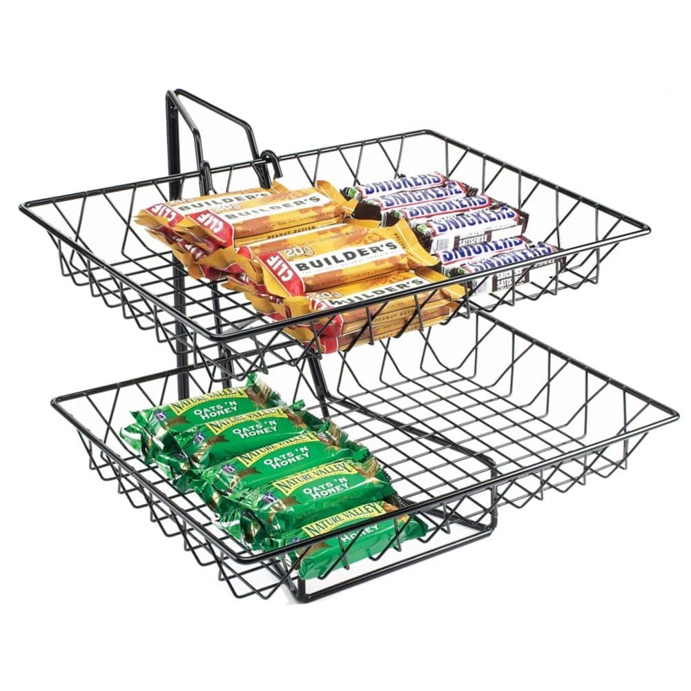 Cal-Mil 1291-2 2 Tier Wire Merchandiser, Square, 15" Height, 18" Width, 15" Length