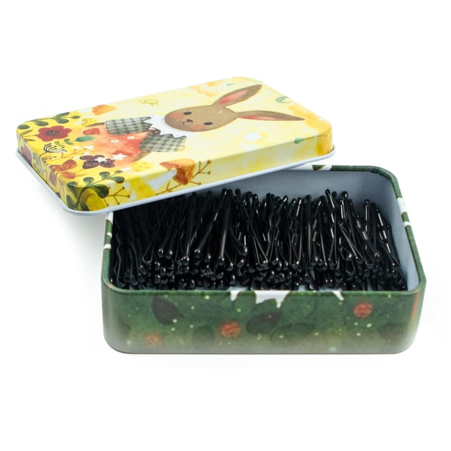 MAORULU Mini Bobby Pins Black with Cute Case, 200 CT 1.38 Inch Small Hair Bobby Pins for Buns, Premium Hair Pins for Kids, Girls and Women, Great for All Hair Types