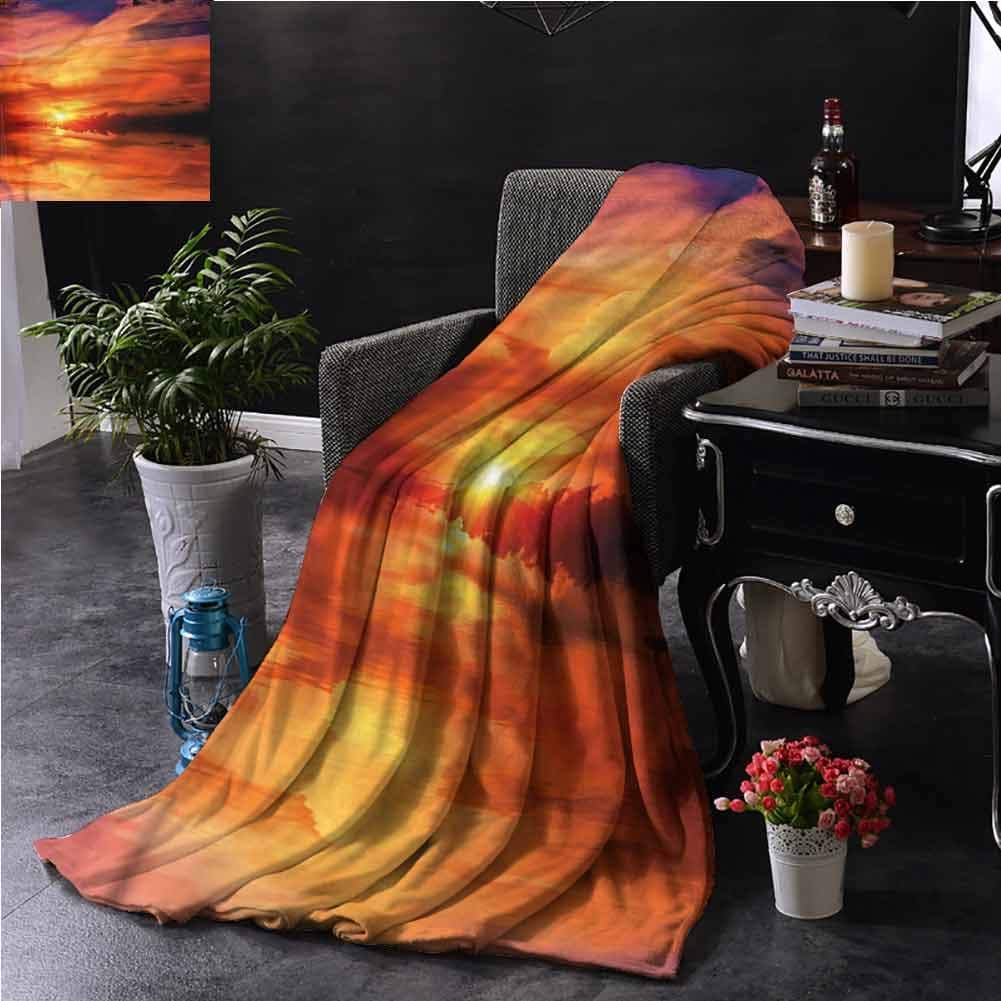 EDZEL Blanket Nature Dramatic Sunset Lake Fall Winter Spring Living Room 60x51 Inch