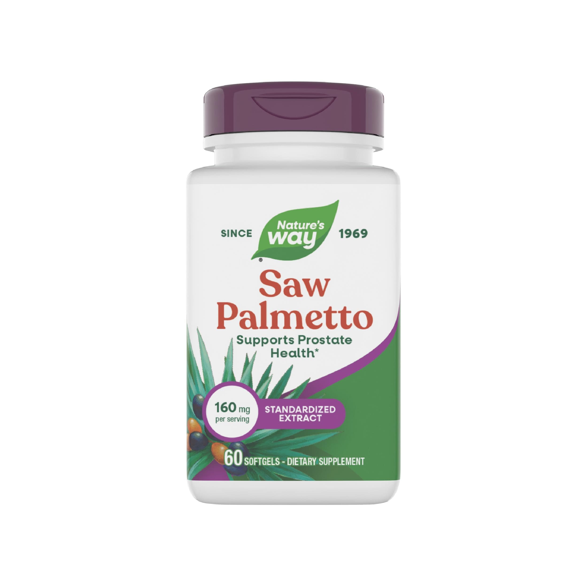 Nature'S Way Saw Palmetto Standardized - 60 Softgels