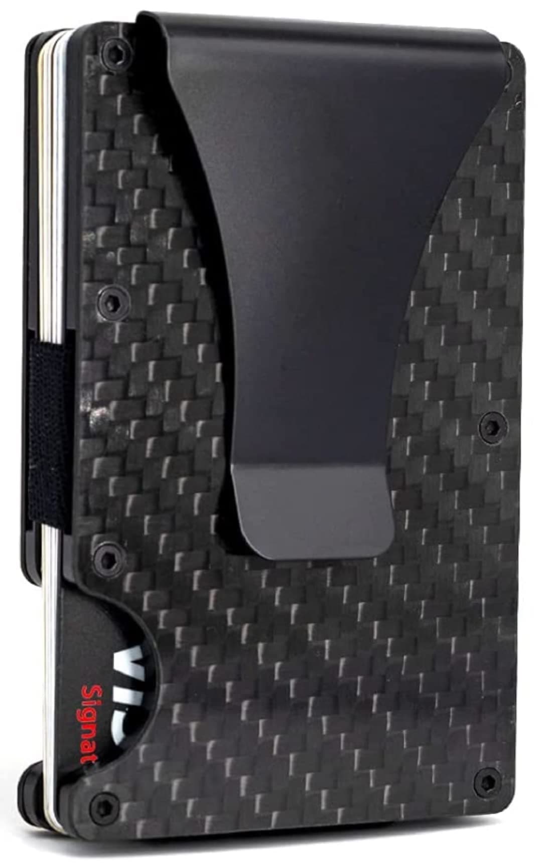 Minimalist Slim Wallet for Men - RFID Blocking Front Pocket Credit Card Holder - Aluminium Metal Small Mens Wallets with Money Clip | 10 Card Holder, Black, S, Minimalist