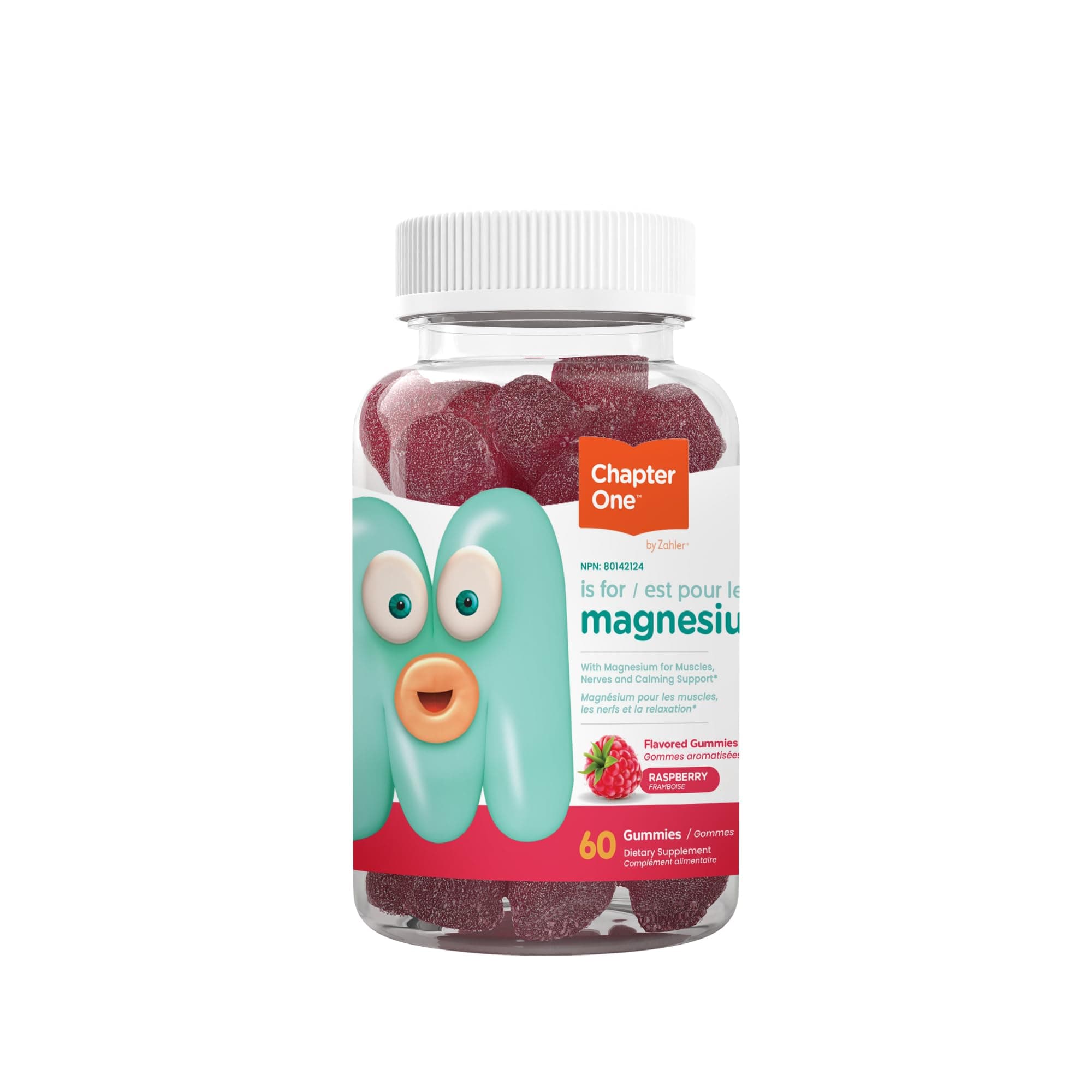 Chapter One Magnesium Gummies, Great Tasting for Kids, Calm Kids, Magnesium Gummies for Women and Men, Certified Kosher, (60 Count)