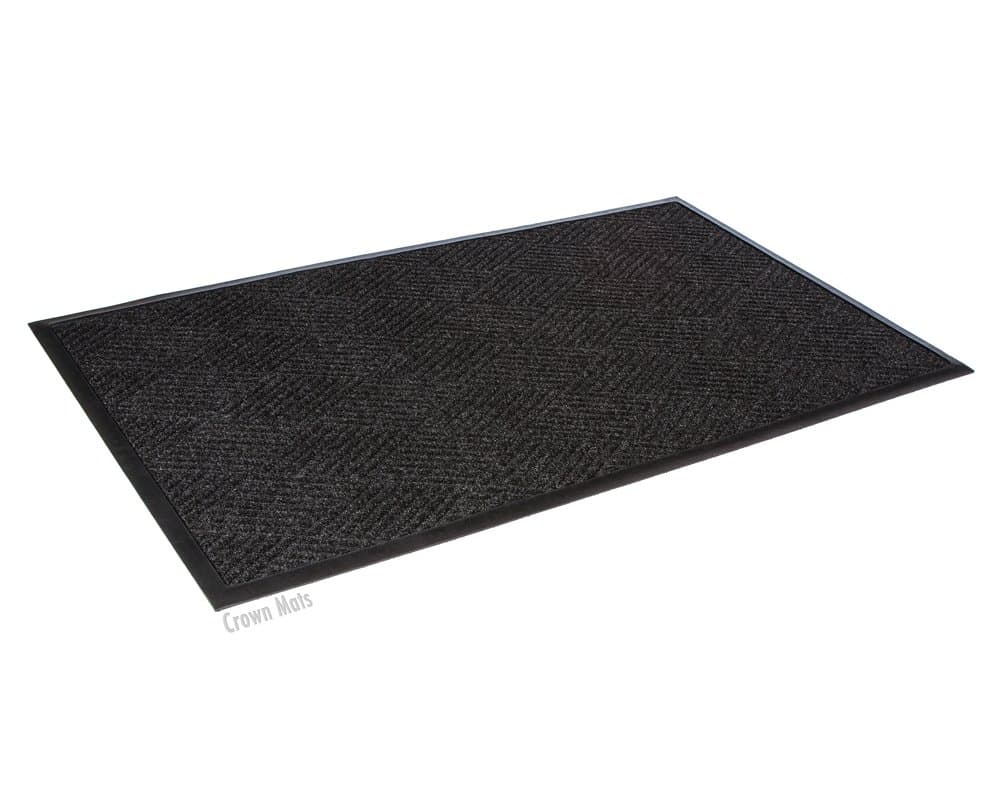 Super-Soaker Diamond Standard Color Rubber Edging 3'x4' Charcoal Indoor Ergonomic Commercial Floor Mat