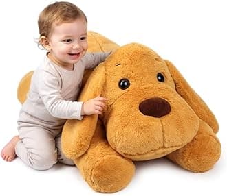 Cudhug Dog Stuffed Animal, Giant 32" Stuffed Puppy,Large Soft Plush Toy Birthday Party Gifts for Kids Girls Boys
