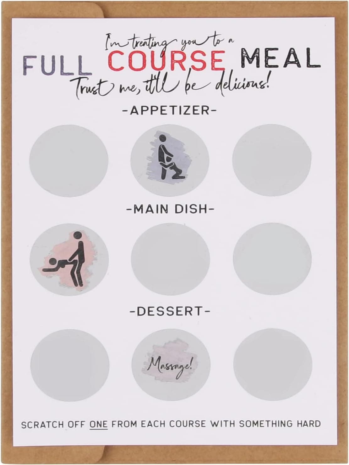 Cheeky Scratch Card, Complete Menu, Funny Scratch Birthday Card for Him, Rude Gift for Him Husband or Other Half with this Sexy, Funny Scratch Card