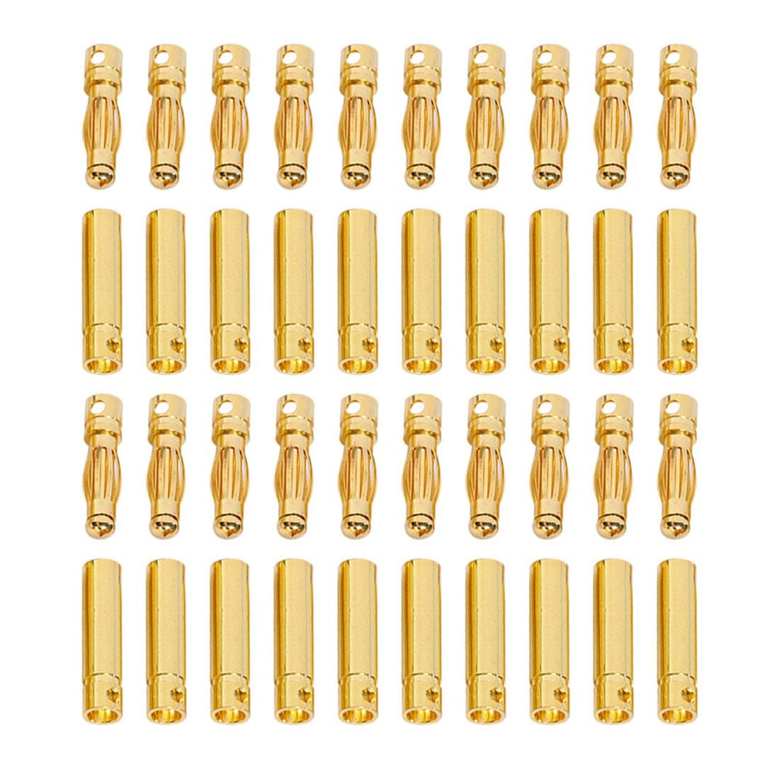 20 Pairs 4mm Gold Bullet Banana Connector Plug for RC Lipo Battery