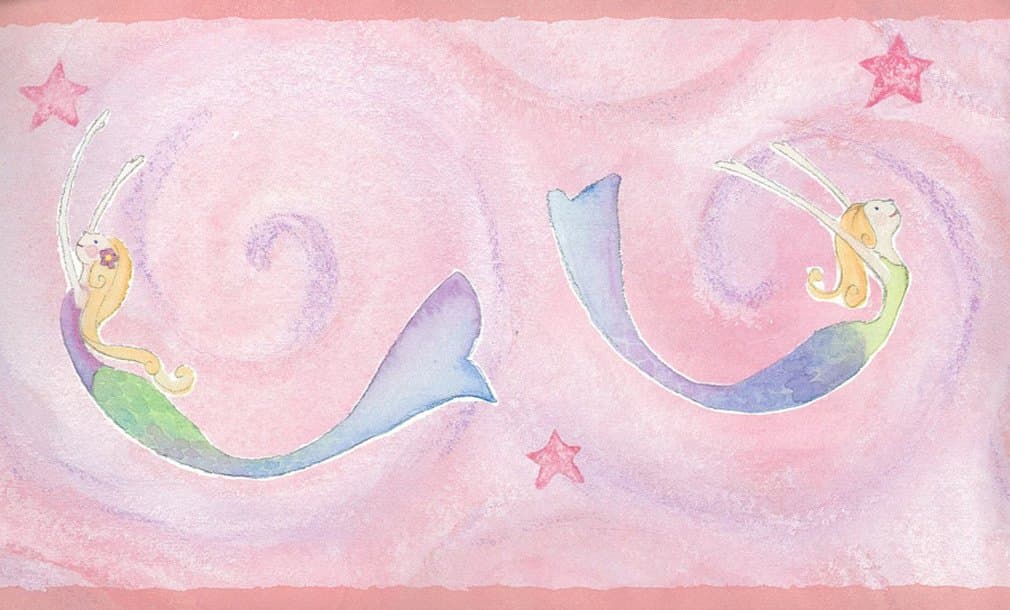 Sure Strip Pink Mermaids Ocean Prepasted Wallpaper Border Roll