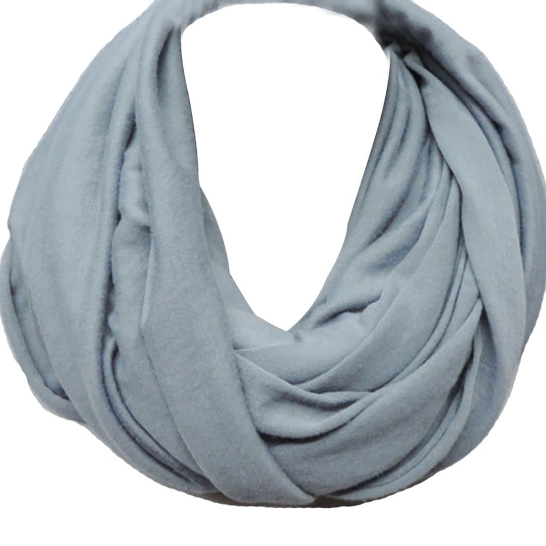LerBen® Womens Ladies Soft Cotton Snood Scarf Solid Infinity Loop Scarves Neck Wrap Blue