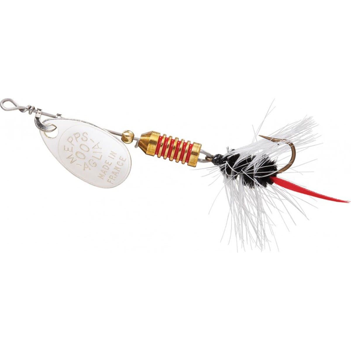 Mepp's Aglia Ultra Lite Wooly Worm Single Hook Fishing Lure, 1/18-Ounce, Silver/Black Tail, B00W S-BK