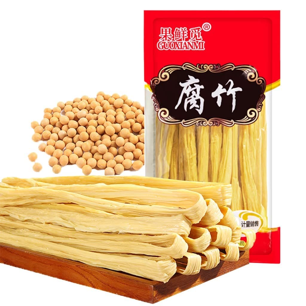 JTEDZI Dried Bean Curd Stick, 17.63oz(500g) Dried Beancurd Sticks, 腐竹, Non-GMO Asian Dried Tofu Skin Yuba, Good Source of Protein, Great Gourmet Gift, for Stir-fry, Hot Pot, Cold Salad