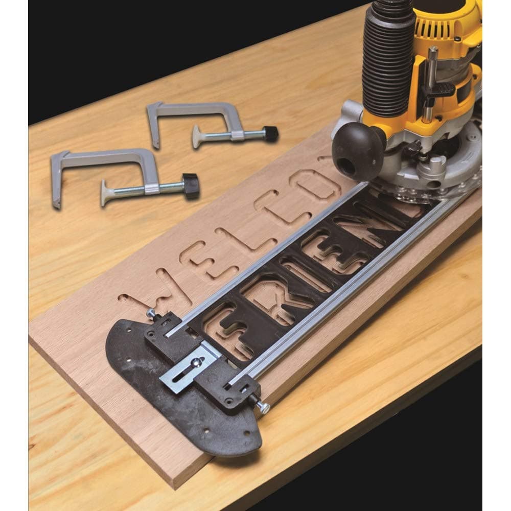 Milescraft 1212 SignPRO Sign Making Kit for Routers- 2.5 in. & 1.5 in. Horizontal Letters (166 templates), 1.5 in. & 2.5 in. Vertical Numbers (80 templates) - 3/8 in. Router Bit Included- Complete Kit