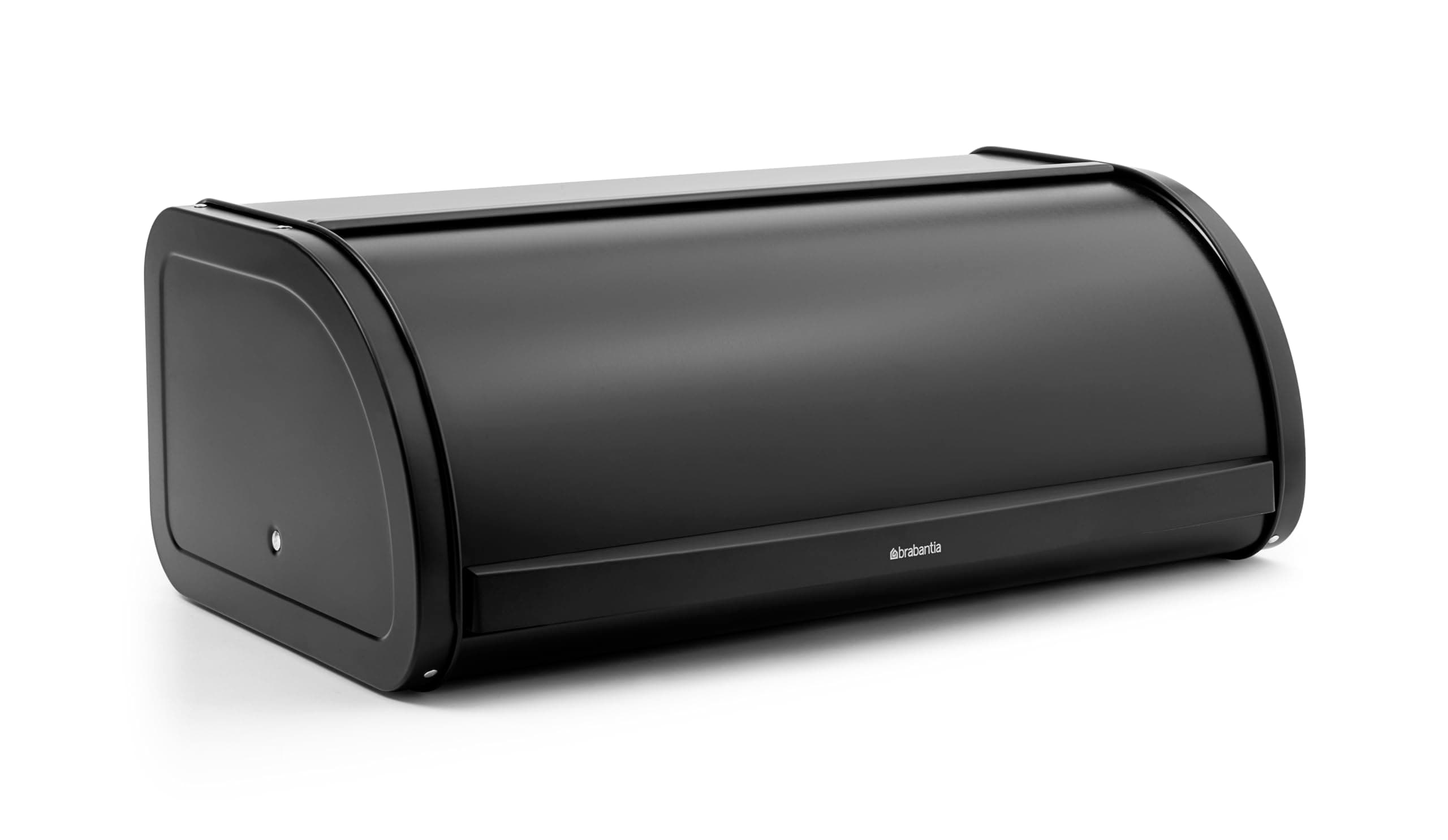 Brabantia - Roll Top Bread Bin - Canister for 2 Loaves of Bread - Extra Storage Space due to Flat Top - Keeps Content Fresh - Kitchen Storage Box - Steel - Matt Black - 45 x 26 x 17 cm