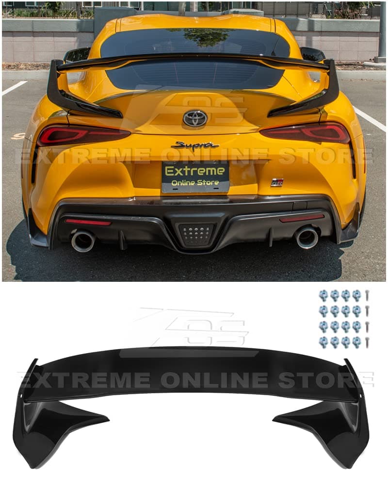 Replacement for 2020-Present Toyota A90 A91 Supra | ST Style Rear Trunk Lid Wing Spoiler (ABS Plastic - Painted Glossy Black)
