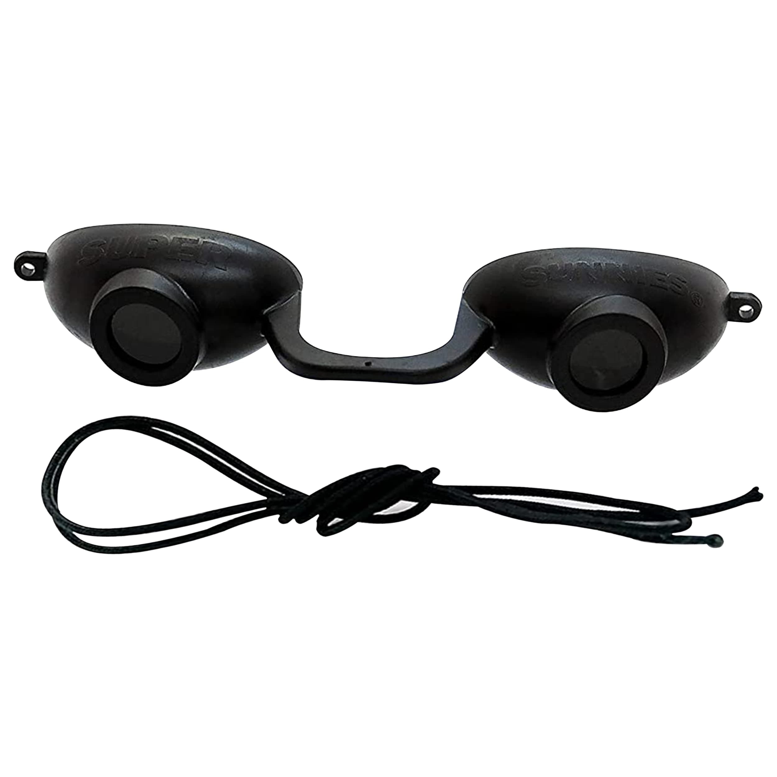 Super Sunnies Evo Flexible UV Eye Protection, FDA Compliant Tanning Bed Goggles, Red Light Therapy Glasses - Black