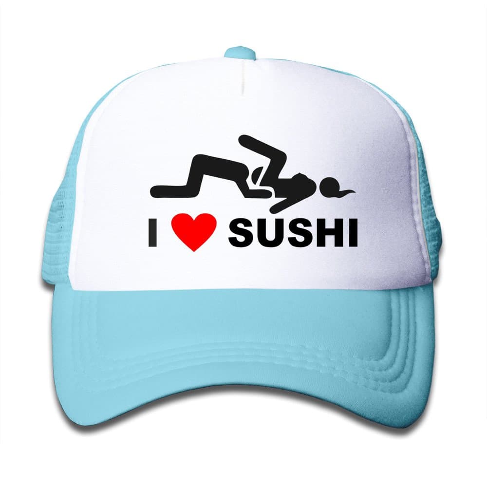 I Love Sushi Mesh Kids Snapback Cap Hat