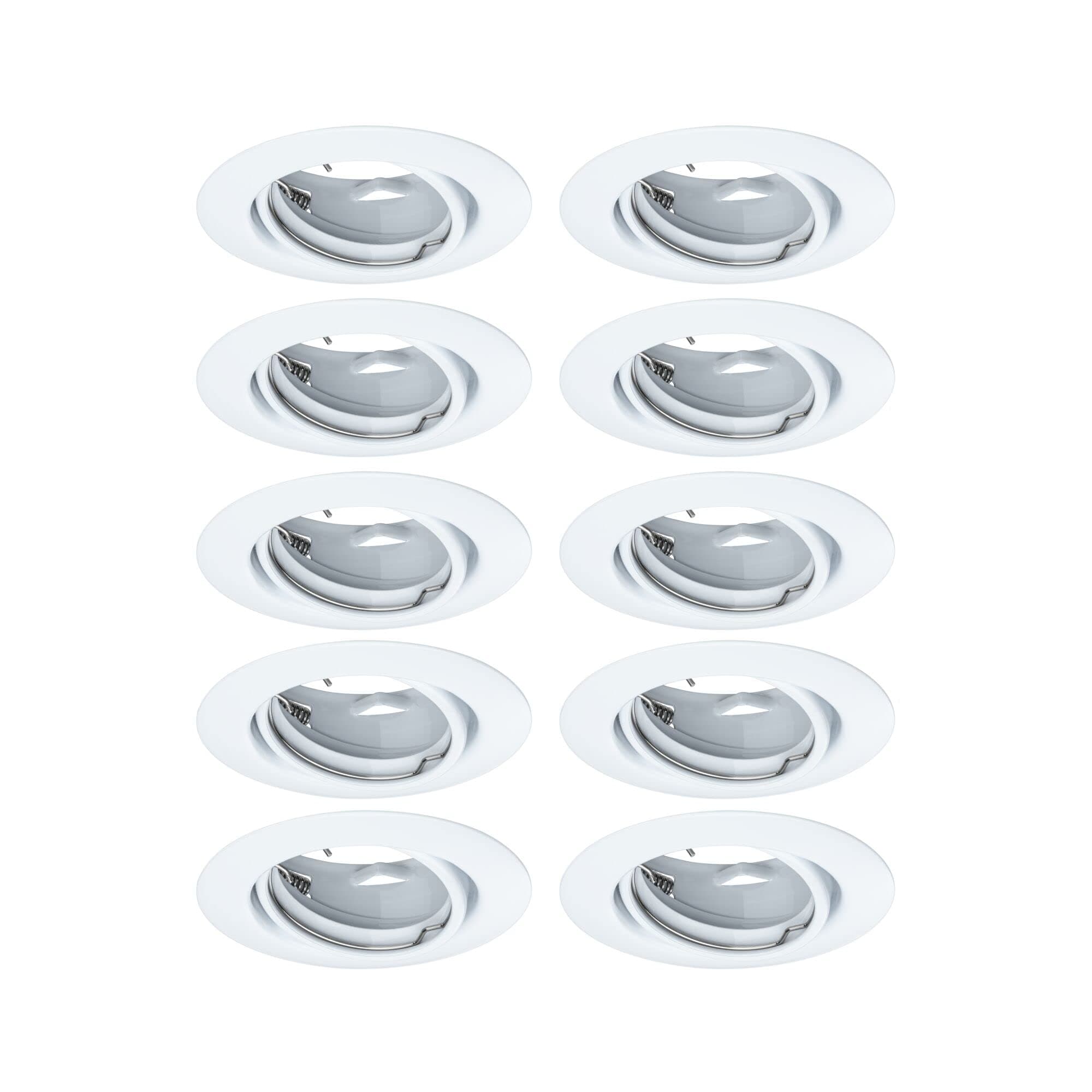 Paulmann 93400 LED Base recessed luminaire Round swivelling max. 10x10 watts recessed Spotlight White recessed lamp Metal Ceiling spot GU10
